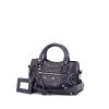 Balenciaga Classic City mini handbag in blue leather - 00pp thumbnail