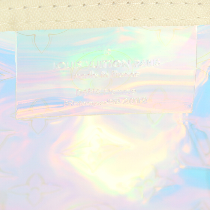 Sac de voyage Louis Vuitton Keepall Editions Limitées en vinyle dégradé et vinyle blanc - Detail D4