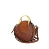 Chloé Pixie small model shoulder bag in brown leather and brown suede - 00pp thumbnail