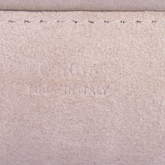 Sac bandoulière Chloé Pixie petit modèle en cuir marron et daim marron - Detail D4