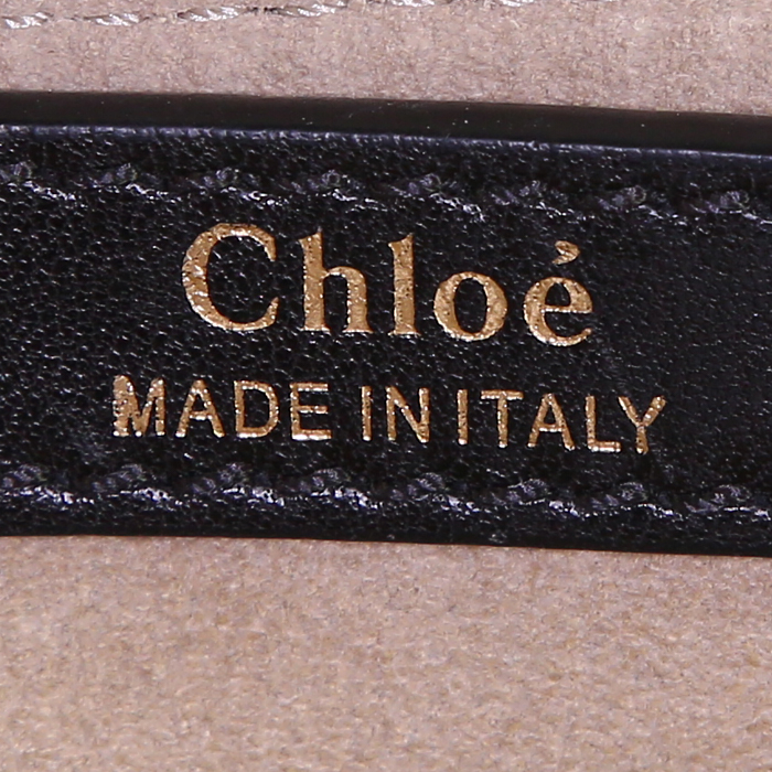 Bolso bandolera Chloé Hudson modelo mediano en cuero negro - Detail D3
