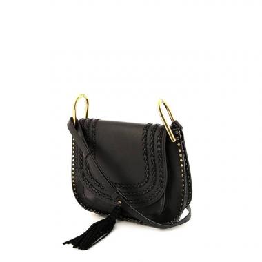 Bolso bandolera Chloé Hudson modelo mediano en cuero negro