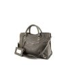 Balenciaga Metallic Edge handbag in grey grained leather - 00pp thumbnail