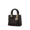 Dior Lady Dior medium model bag worn on the shoulder or carried in the hand in black leather cannage - 00pp thumbnail