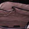 Burberry Brook shoulder bag in beige Haymarket canvas and black patent leather - Detail D2 thumbnail