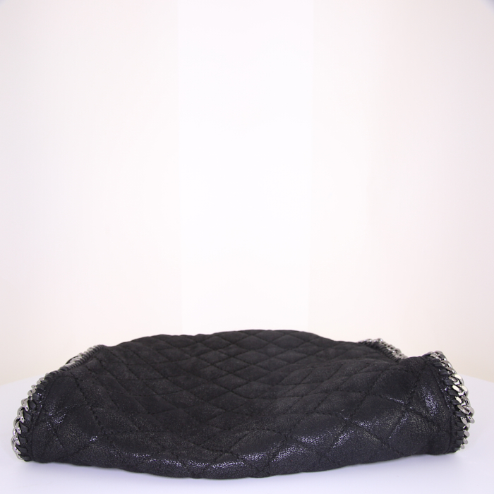 Bolso de mano Stella McCartney Falabella en lona acolchada negra - Detail D4