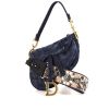 Dior Saddle bag worn on the shoulder or carried in the hand in blue two tones denim canvas - 00pp thumbnail