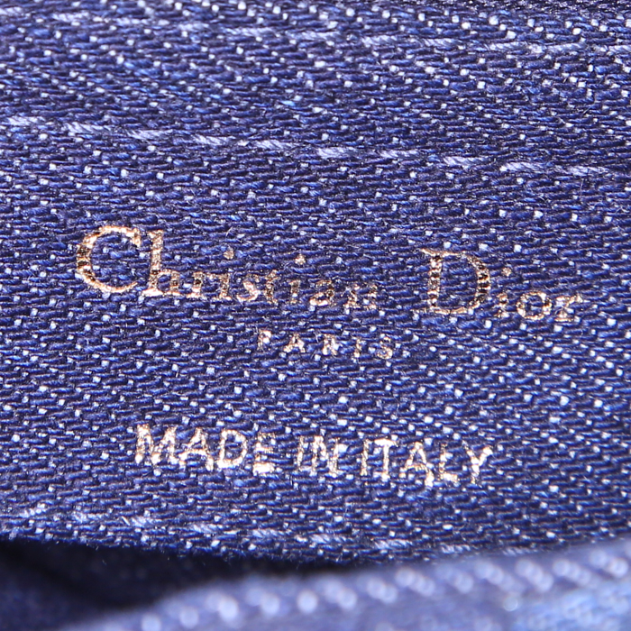 Dior Saddle bag worn on the shoulder or carried in the hand in blue two tones denim canvas - Detail D4