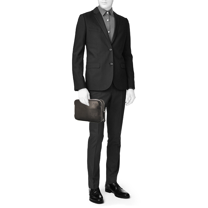 Bolsito de mano Berluti en cuero negro - Detail D1