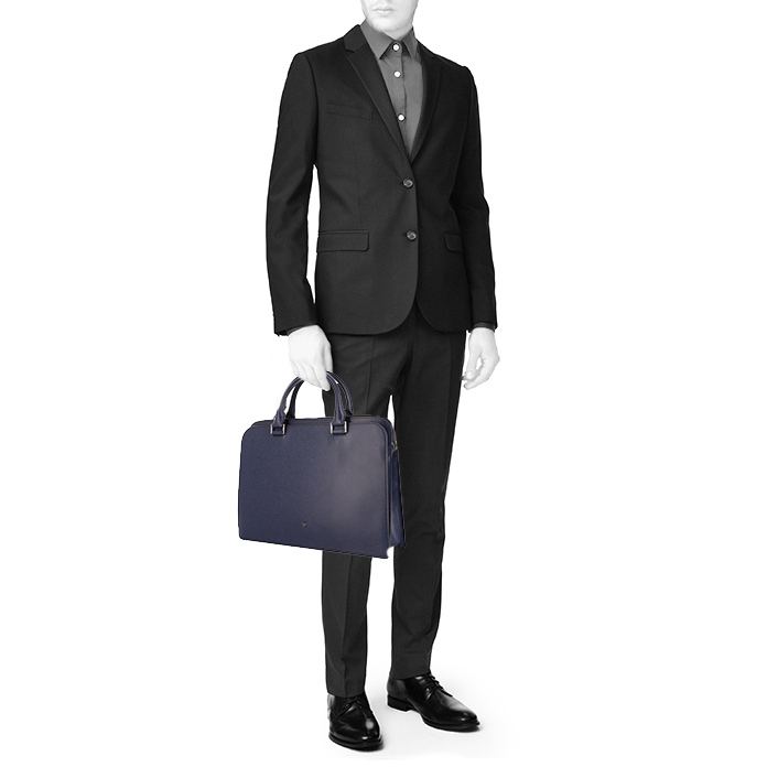 Dior Abeille briefcase in blue leather - Detail D1