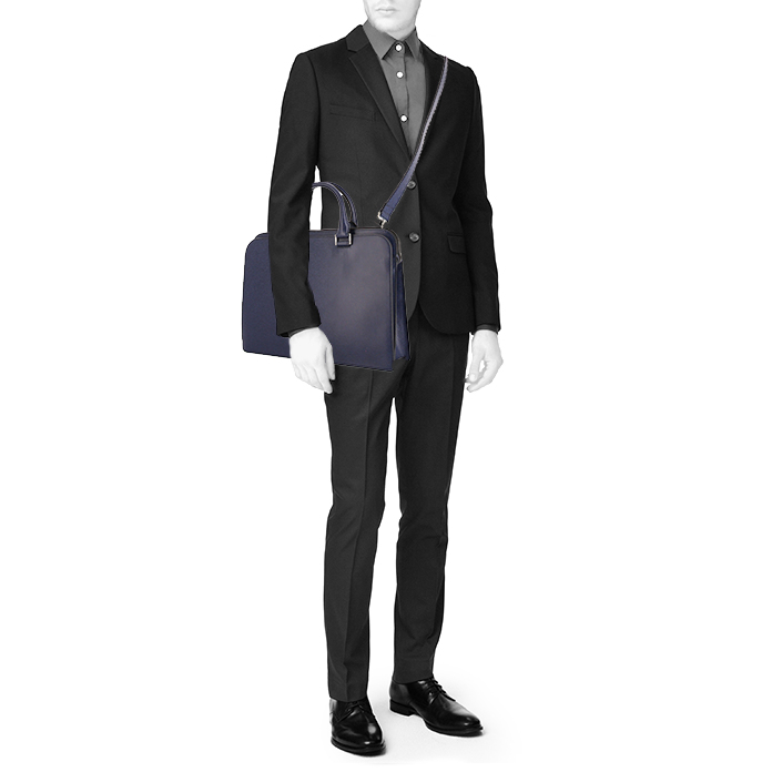 Dior Abeille briefcase in blue leather - Detail D2