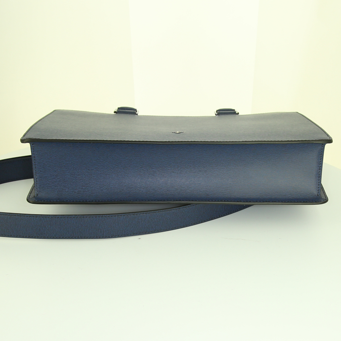 Borsa portadocumenti Dior Abeille in pelle blu - Detail D5