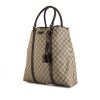 Shopping bag Gucci Joy modello grande in tela monogram beige e pelle lucida marrone - 00pp thumbnail
