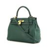 Hermes Kelly 28 cm handbag in malachite green togo leather - 00pp thumbnail