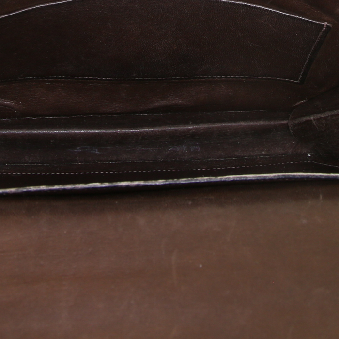 Borsa Hermès Sandrine in pelle box marrone - Detail D2