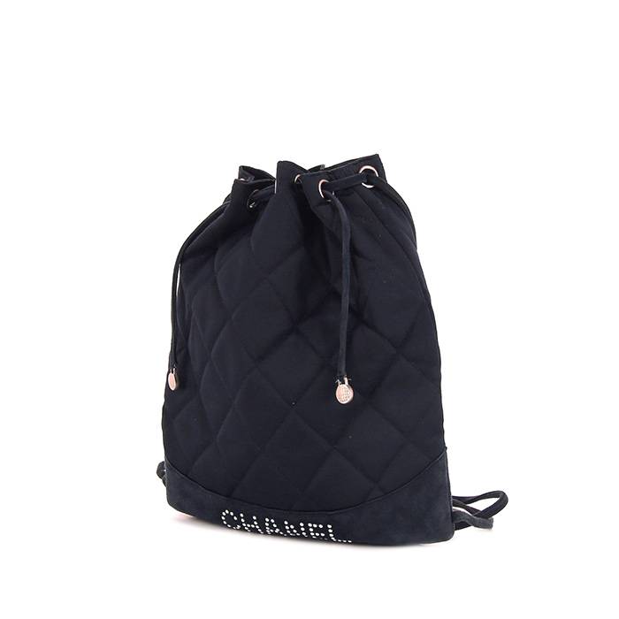 Chanel Black Satin Backpack - Wyld Blue