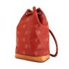 Louis Vuitton America's Cup travel bag in orange logo canvas and natural leather - 00pp thumbnail