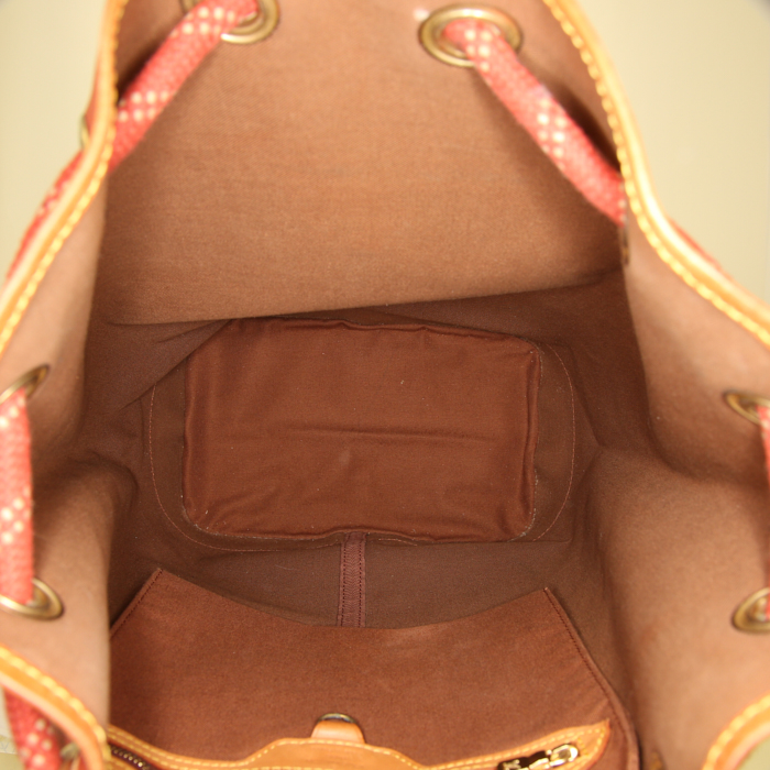 Bolsa de viaje Louis Vuitton America's Cup en lona monogram naranja y cuero natural - Detail D2