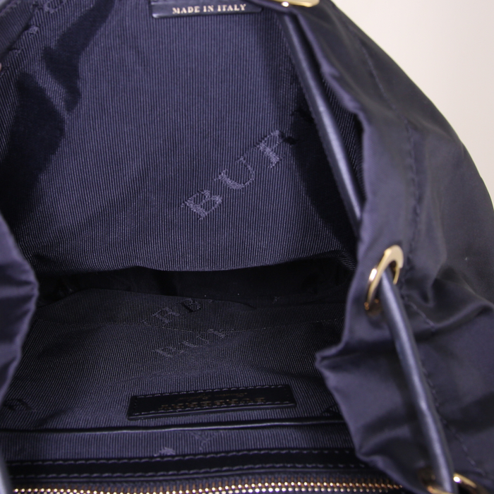 Zaino Burberry Rucksack in tela nera e pelle marrone - Detail D2
