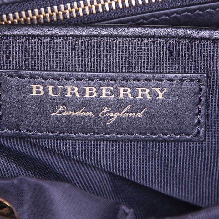 Mochila Burberry Rucksack en lona negra y cuero marrón - Detail D3