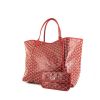 Shopping bag Goyard Saint-Louis modello grande in tela monogram cerata rossa e pelle rossa - 00pp thumbnail