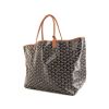 Goyard Saint-Louis shopping bag in black Goyard canvas and natural leather - 00pp thumbnail