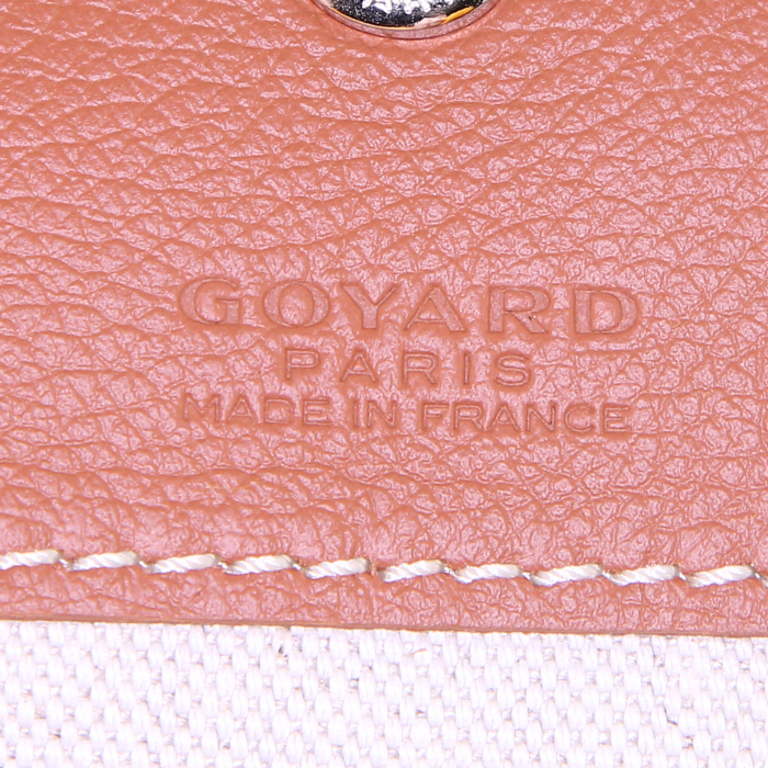 Bolso Cabás Goyard Saint-Louis en tela Goyardine negra y cuero natural - Detail D3