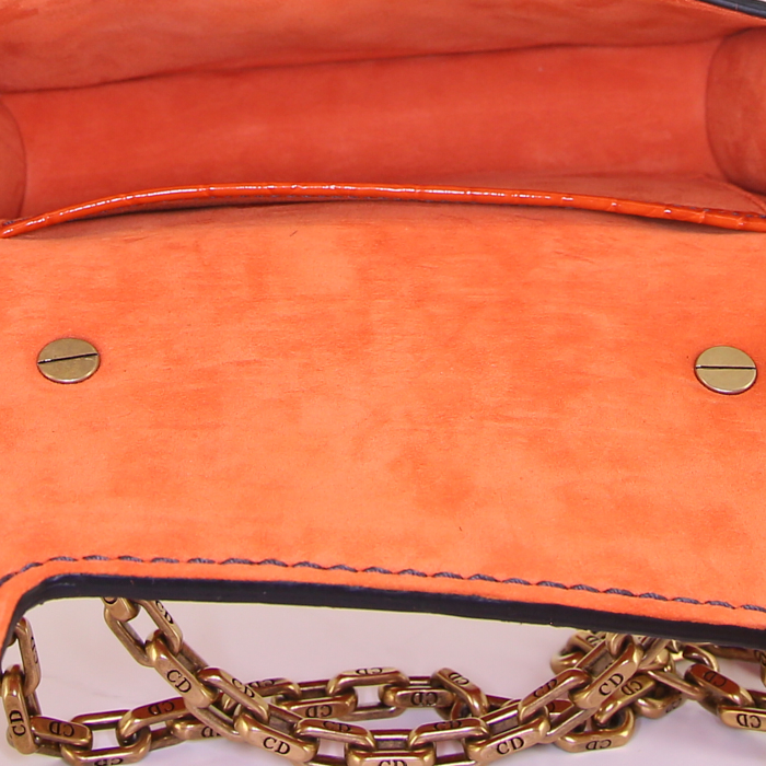 Sac à main Dior J'Adior en cuir orange - Detail D3