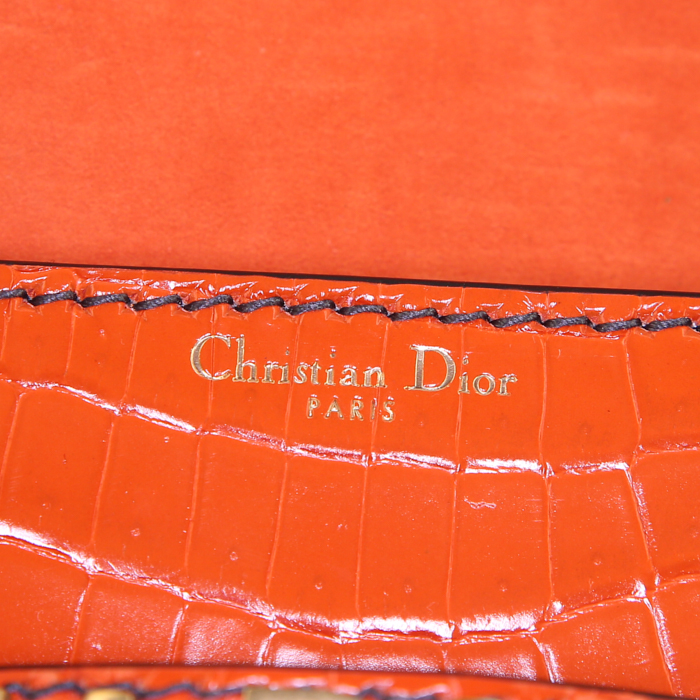 Dior J'Adior handbag in orange leather - Detail D4