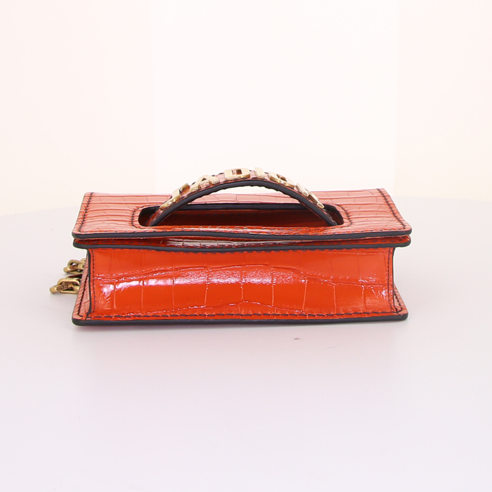 Dior J'Adior handbag in orange leather - Detail D5