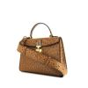 Dior Dioraddict shoulder bag in gold ostrich leather - 00pp thumbnail