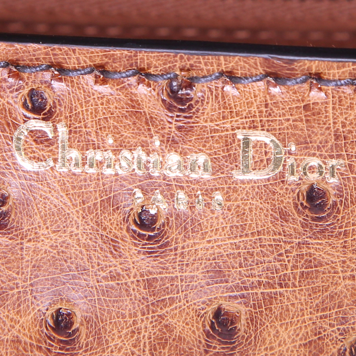 Borsa a tracolla Dior Dioraddict in struzzo gold - Detail D4