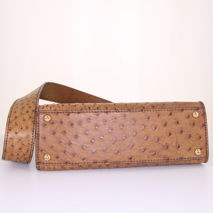 Borsa a tracolla Dior Dioraddict in struzzo gold - Detail D5