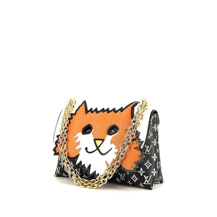 Louis Vuitton NEW Brown Orange Red Mono Cat Speedy 30 Top Handle