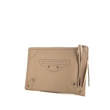 Pochette Balenciaga Blackout city in pelle beige