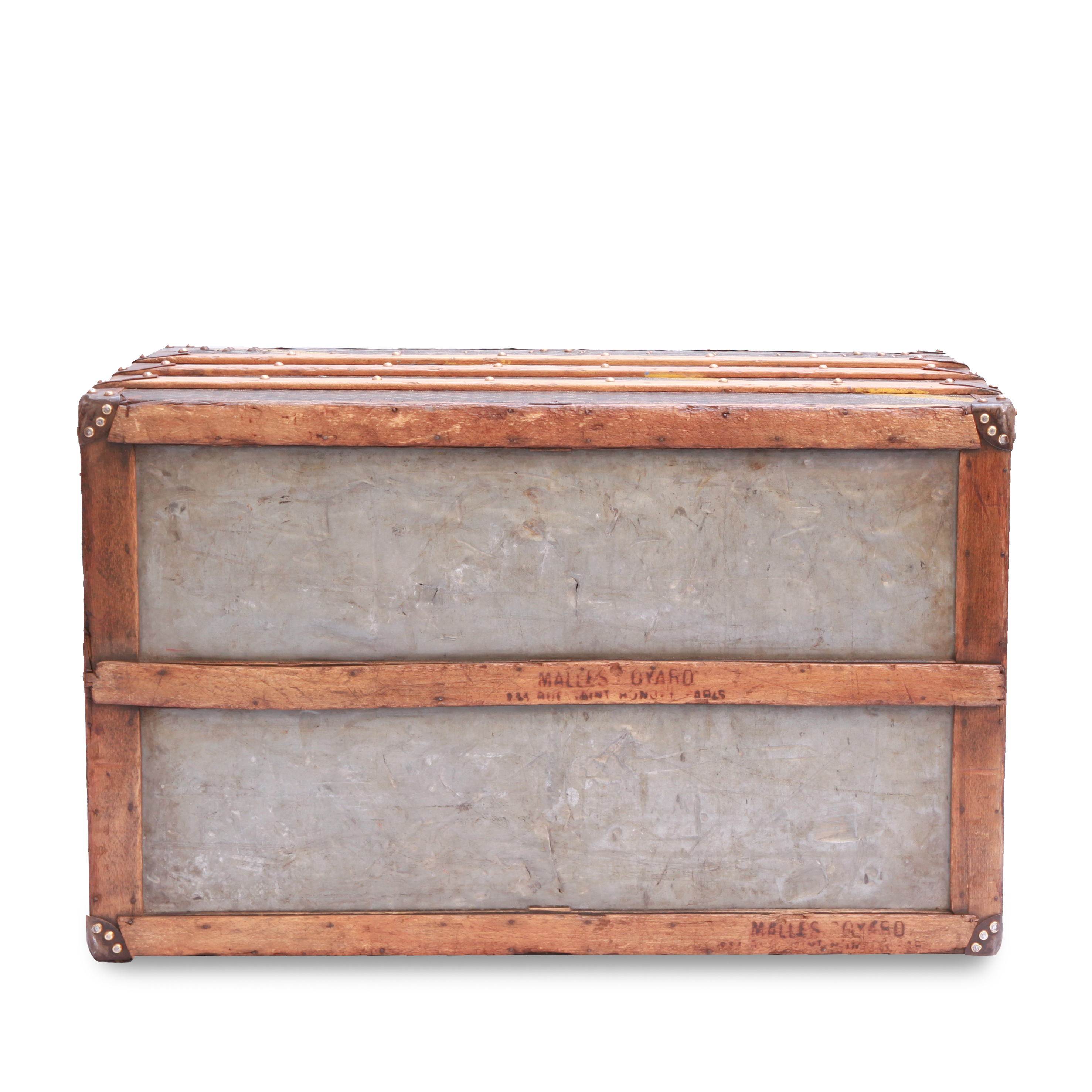 Baul de correo Goyard en tela Goyardine negra y metal negro - Detail D4