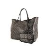 Sac cabas Goyard Saint-Louis grand modèle en toile monogram enduite noire et cuir noir - 00pp thumbnail