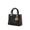 Bolso de mano Dior Lady Dior modelo mediano en cuero cannage negro - 00pp thumbnail