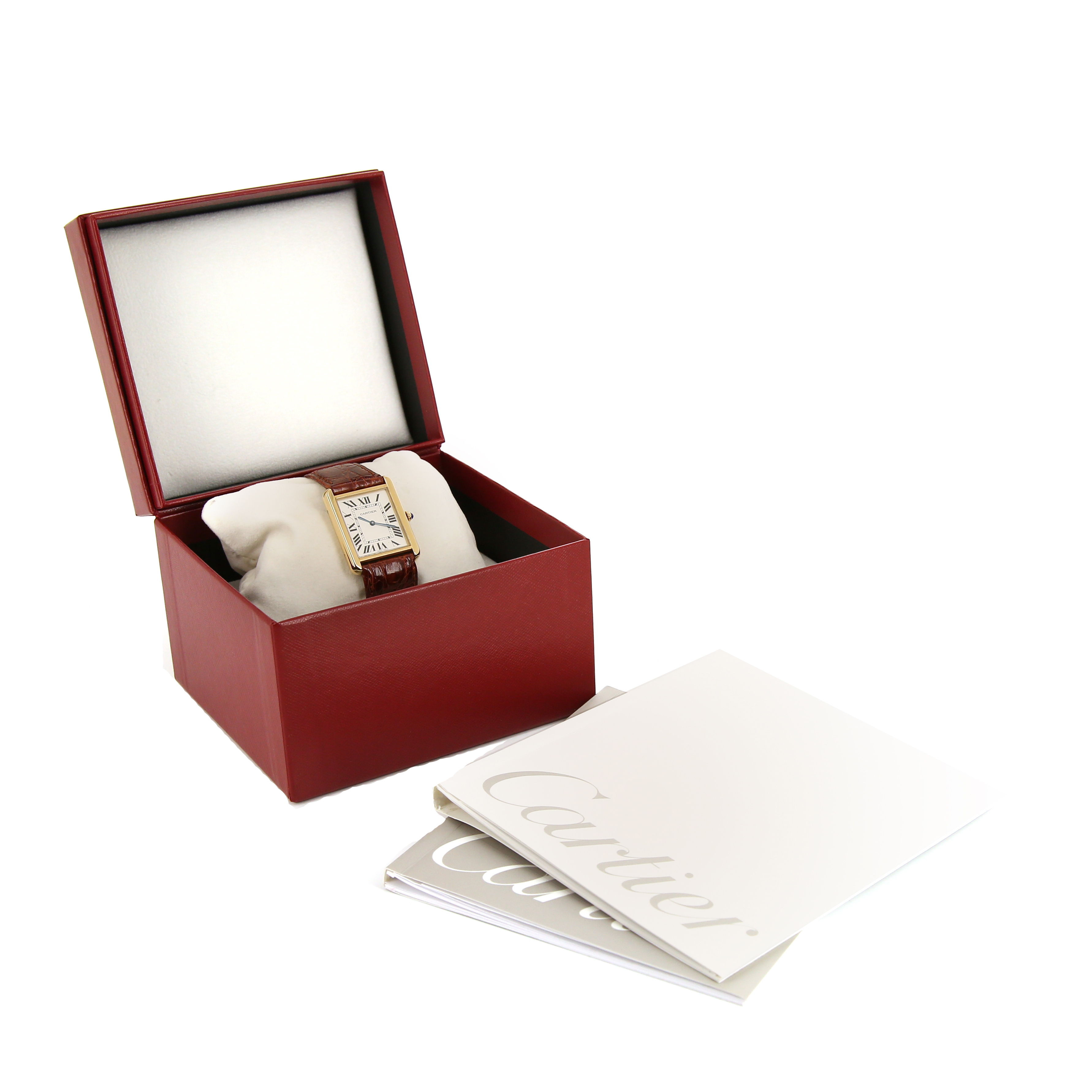 Cartier Tank Solo  large watch in 18k yellow gold and stainless steel Circa  2005 - Detail D2