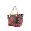 Louis Vuitton Neverfull Editions Limitées shopping bag in brown, blue and red monogram canvas - 00pp thumbnail