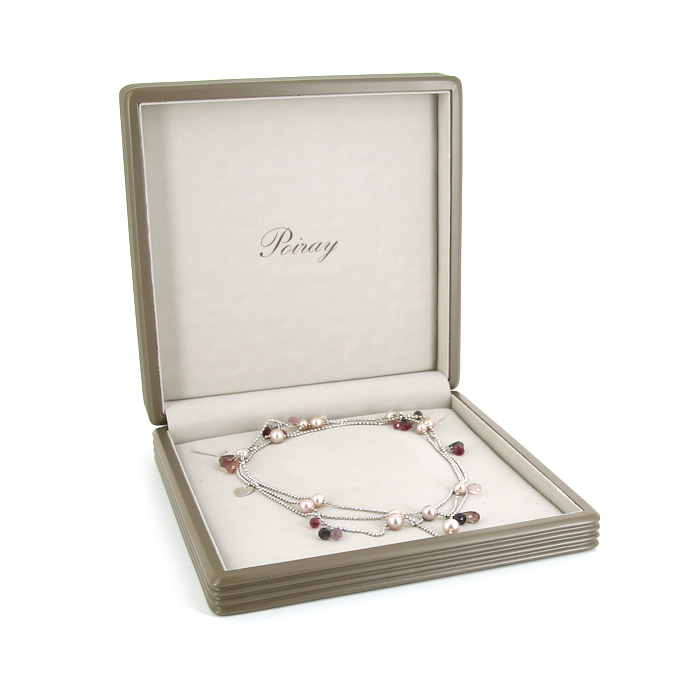 Sautoir Poiray en or blanc,  perles et tourmalines - Detail D3