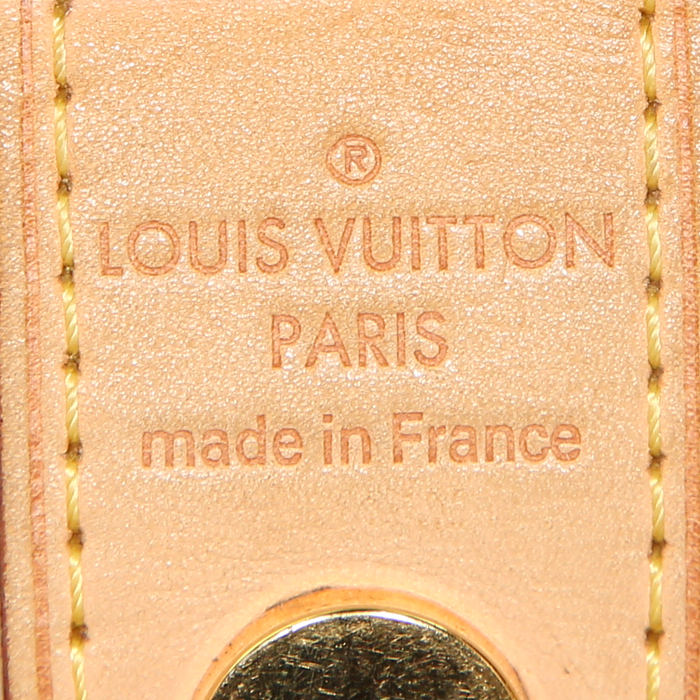Bolso de mano Louis Vuitton Galliera modelo pequeño en lona Monogram marrón y cuero natural - Detail D3