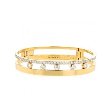 Bracelet ouvrant Messika Move Romane en or jaune et diamants