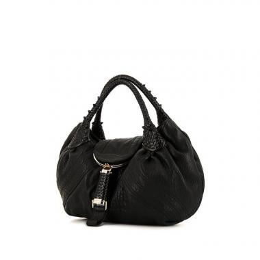 Borsa Fendi Spy in pelle martellata nera