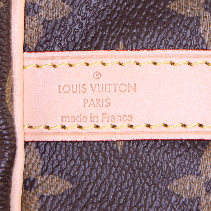 Louis Vuitton Speedy 30 shoulder bag in brown monogram canvas and natural leather - Detail D4