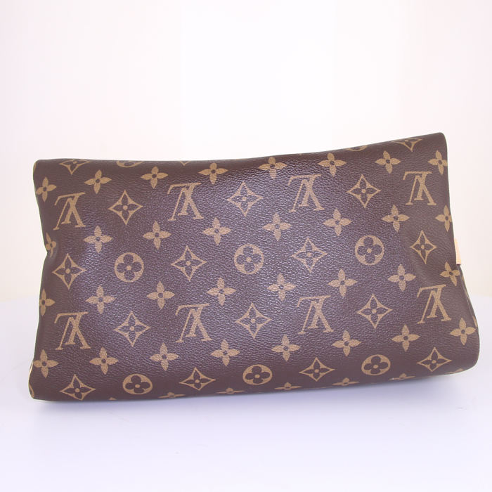 Louis Vuitton Speedy 30 shoulder bag in brown monogram canvas and natural leather - Detail D5
