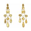Vintage pendants earrings in yellow gold and citrines - 00pp thumbnail