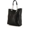 Shopping bag Dior Dior Soft in pelle verniciata nera intrecciata e pelle nera - 00pp thumbnail
