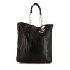 Shopping bag Dior Dior Soft in pelle verniciata nera intrecciata e pelle nera - 360 thumbnail
