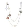 Van Cleef & Arpels Magic Alhambra long necklace in white gold,  mother of pearl and chalcedony - 00pp thumbnail